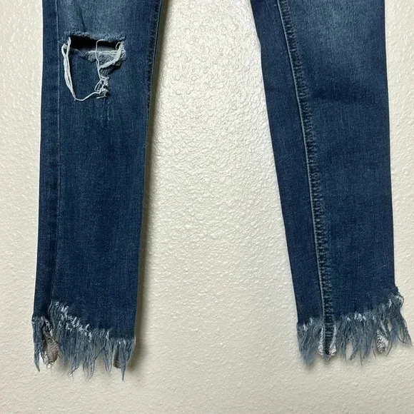 Free People Distressed Denim Skinny Jean - Picture 5 of 8